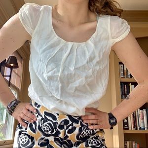 Silk and cotton white blouse